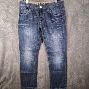 Gaastra Jeans Mens 34x32 Blue Straight Fit Button‎ Fly VTG Nautical
